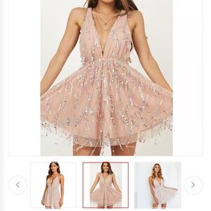 Hello Molly Glittering Pink Mini Dress